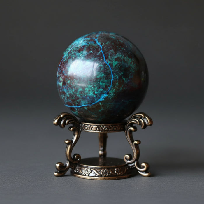 chrysocolla sphere on hand