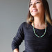 model wearing chrysoprase necklace