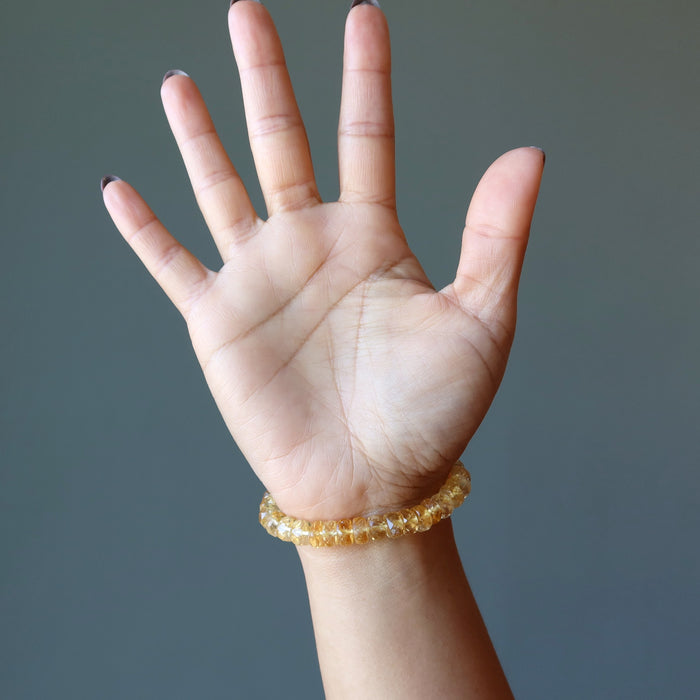 Citrine Bracelet Lucky Faceted Yellow Gemstone