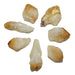 set of 7 raw yellow citrine points
