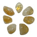 translucent yellow citrine tumbled stone set