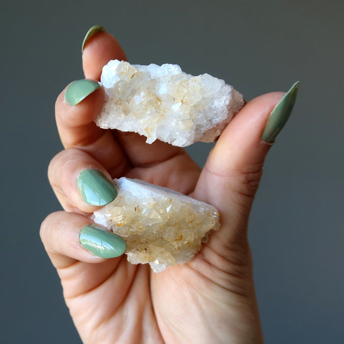 Citrine Cluster Pair Live Long and Prosper Crystals