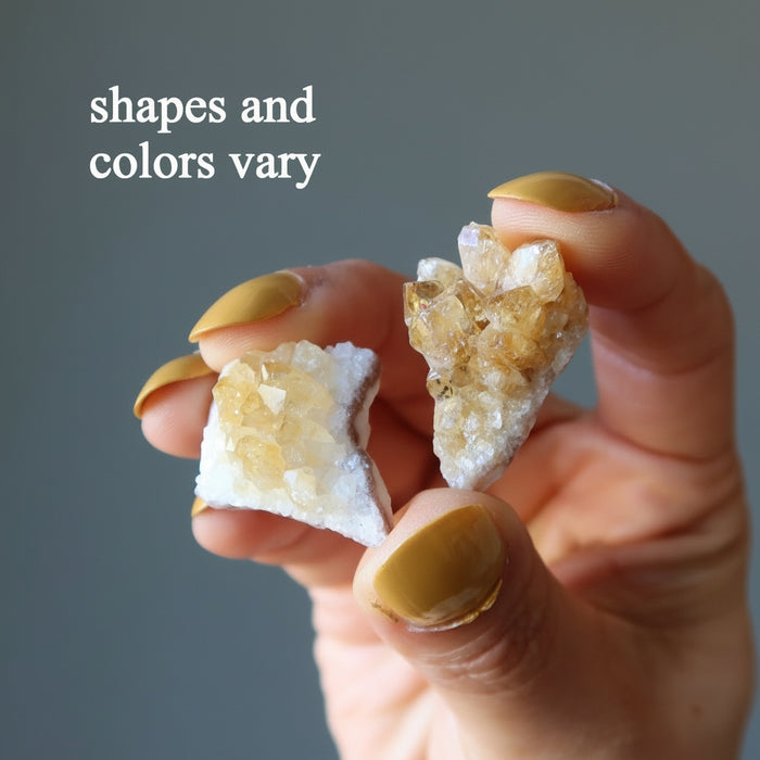 Citrine Cluster Pair Live Long and Prosper Crystals