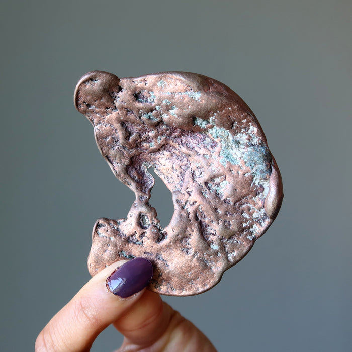 Copper Raw Crystal Dolphin Moon Natural Metal