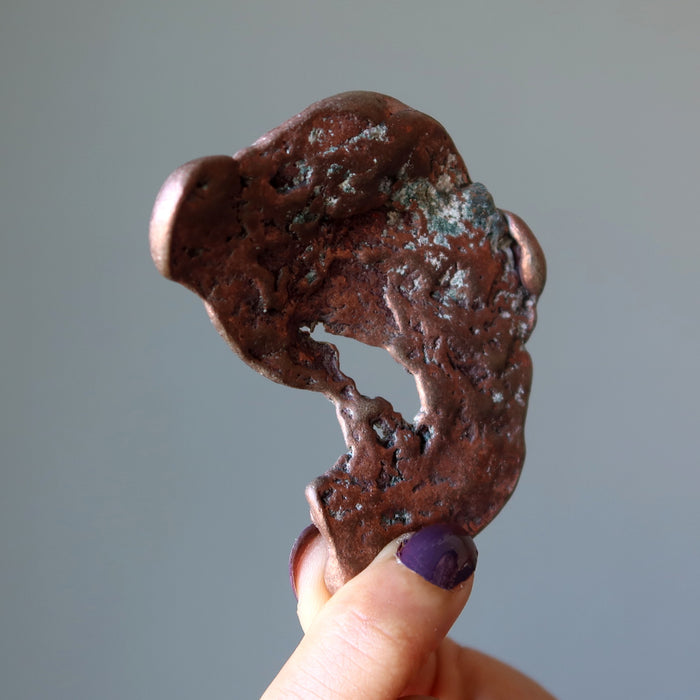 Copper Raw Crystal Dolphin Moon Natural Metal