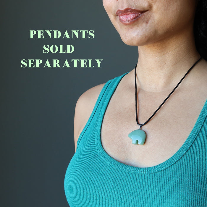 model wearing Cotton Cord Simply Stylish Black Necklace with Crystal Pendant sold separately