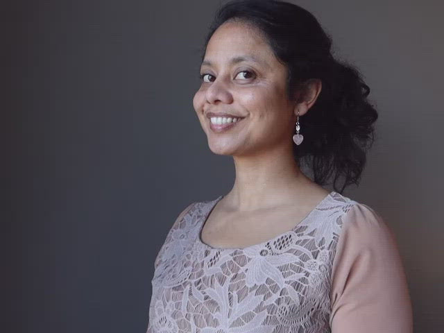video featuring rose quartz heart earrings