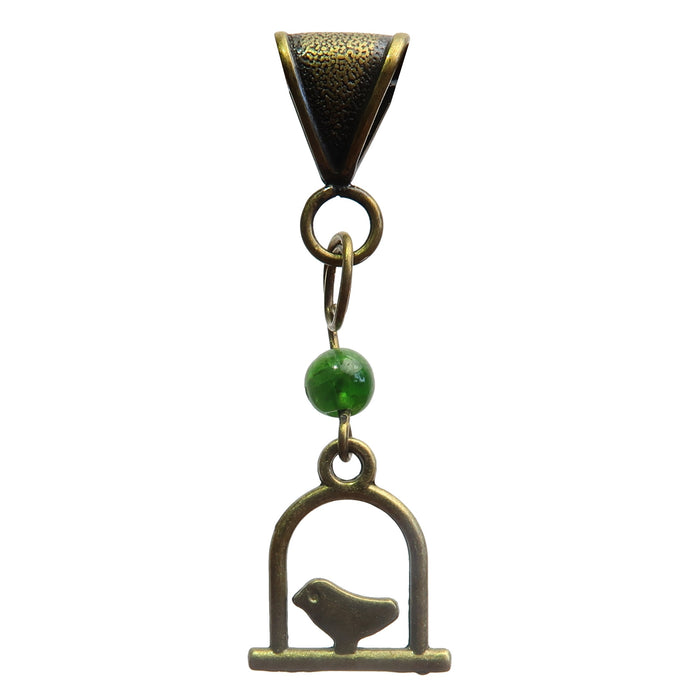 Swinging Bird green Diopside Pendant