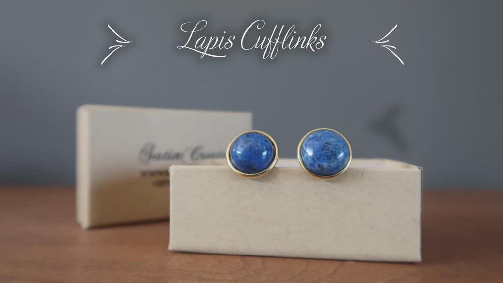video on lapis gold cufflinks
