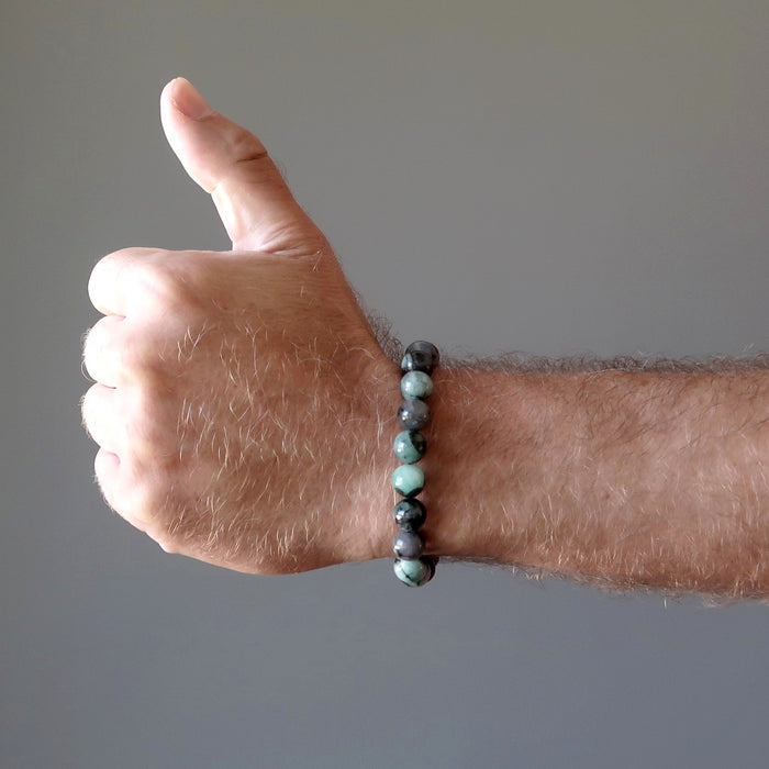 genuine emerald stretch bracelet at satin crystals boutique