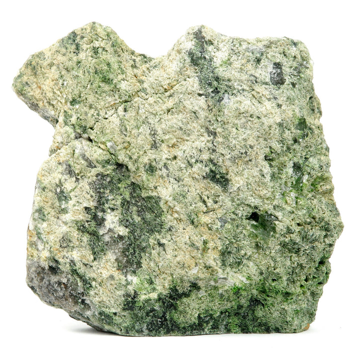 rough green epidote standing mineral stone