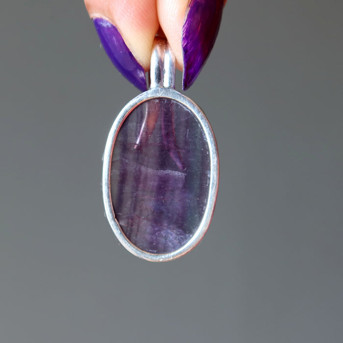 back of a Rainbow Fluorite Pendant 