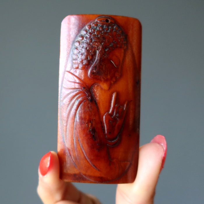 ox bone buddha pendant