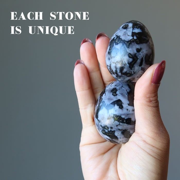 holding 2 Gabbro Eggs