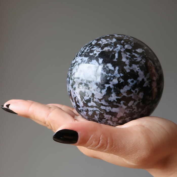 Gabbro Sphere Mystic Merlinite Indigo Crystal Ball