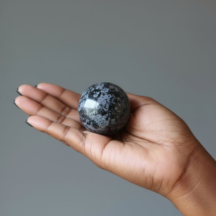 Gabbro Sphere Mystic Merlinite Indigo Crystal Ball