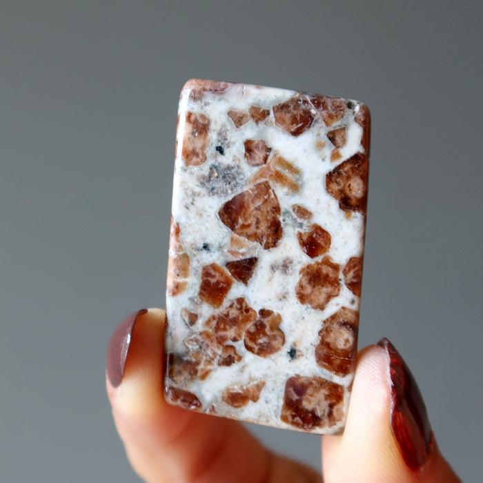 Garnet Grid Crystal Orange Gem Granite Stone