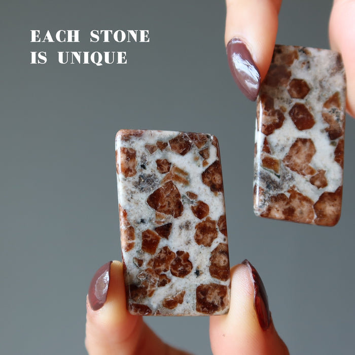 Garnet Grid Crystal Orange Gem Granite Stone