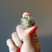 hand holding raw green garnet