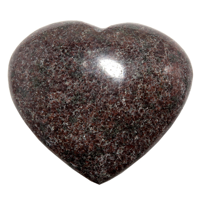 spotted dark red garnet heart