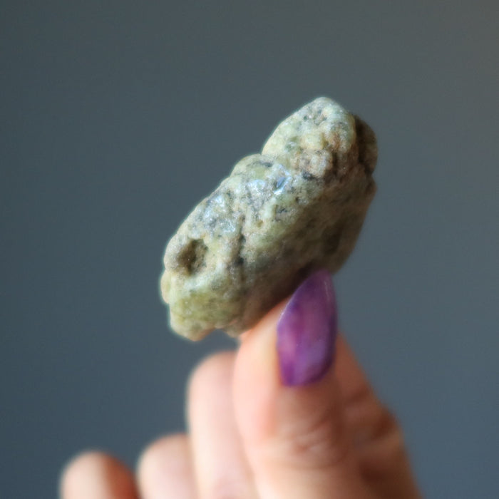 Garnet Smooth Stone Health and Wealth Energy Green Slab