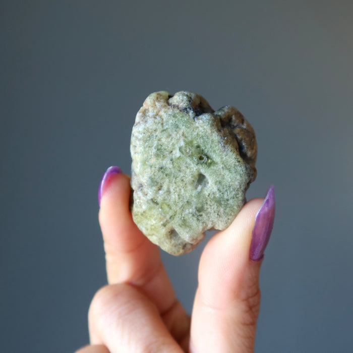 Garnet Smooth Stone Health and Wealth Energy Green Slab