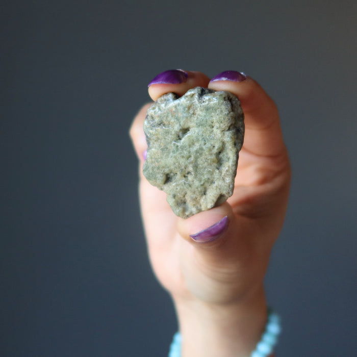 Garnet Smooth Stone Health and Wealth Energy Green Slab