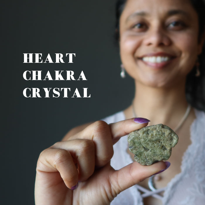 Garnet Smooth Stone Health and Wealth Energy Green Slab