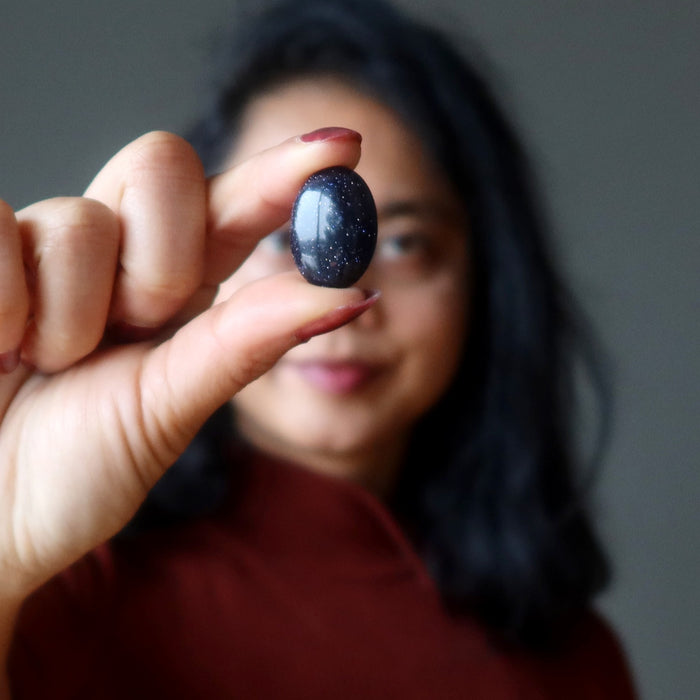 blue goldstone cabochon