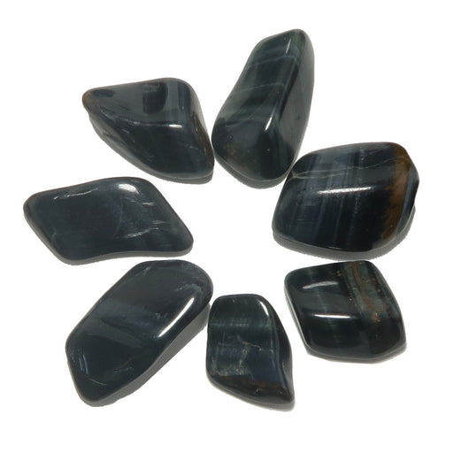 7 Hawks Eye Tumbled Stones