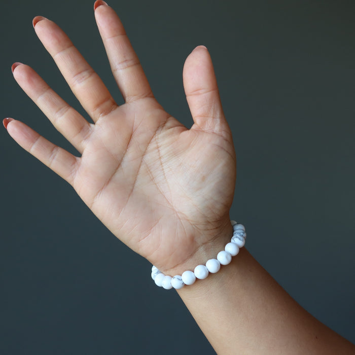 wearing Howlite Red Jasper Bracelet