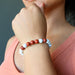 model wearing Howlite Red Jasper Bracelet