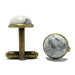 white and gray howlite circles in bronze cufflinks