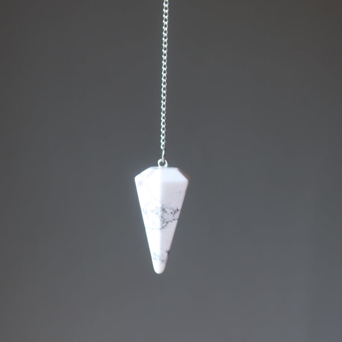 Howlite Pendulum White Do or Don't Dowsing Crystal