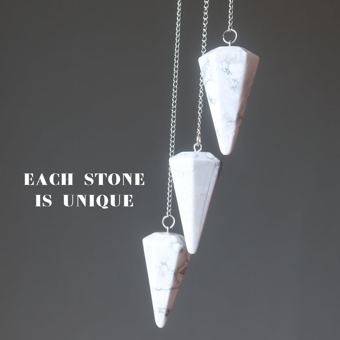 Howlite Pendulum White Do or Don't Dowsing Crystal