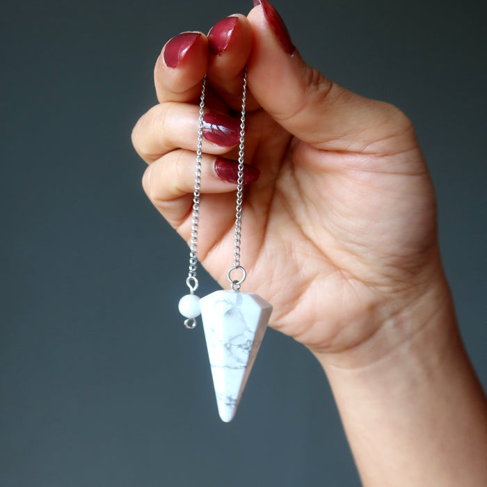 Howlite Pendulum White Do or Don't Dowsing Crystal