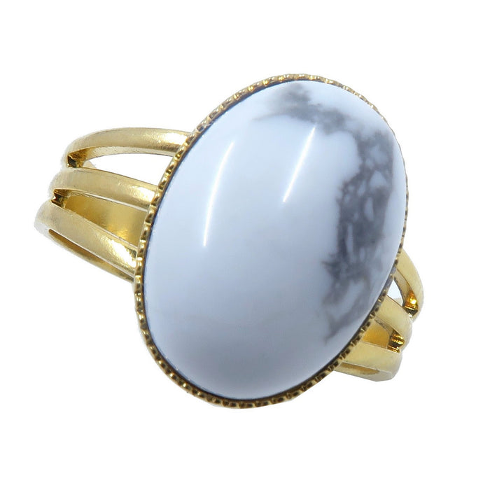 howlite gold ring