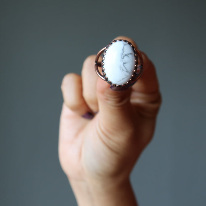 howlite adjustable ring