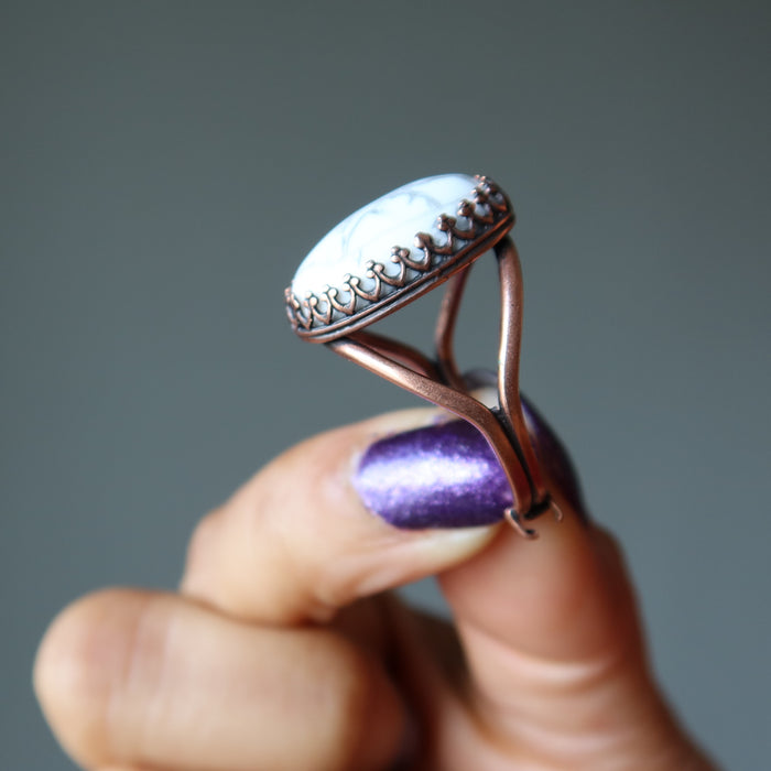 howlite adjustable ring