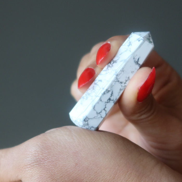 Howlite Faceted Wand Healthy Tomorrow Stone