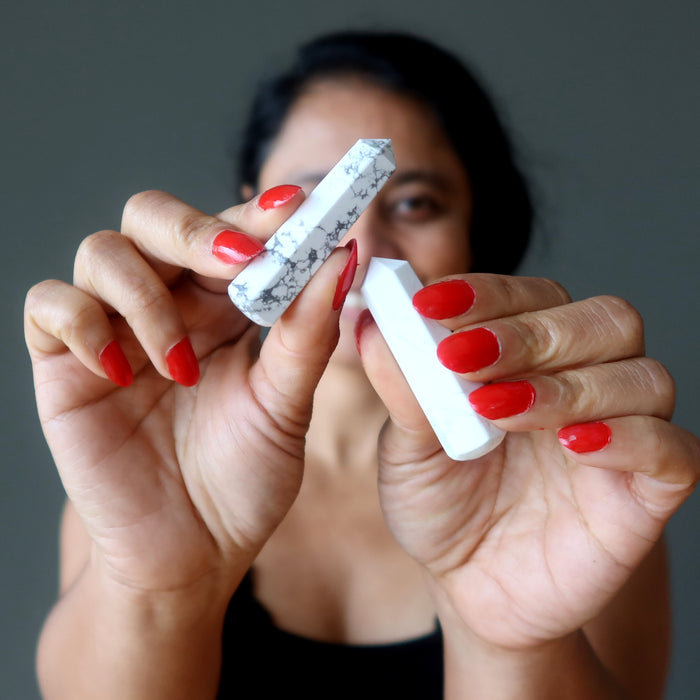 Howlite Faceted Wand Healthy Tomorrow Stone