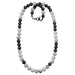  Howlite and metallic black gunmetal beaded Necklace  