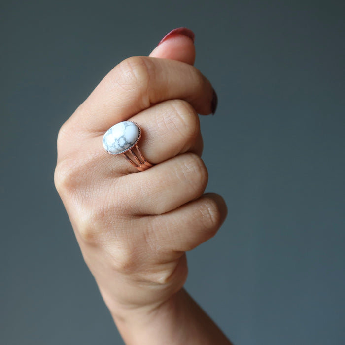 copper howlite ring
