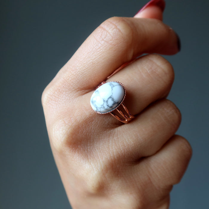 copper howlite ring