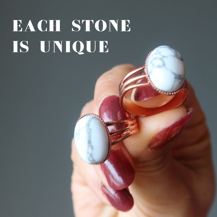 copper howlite rings