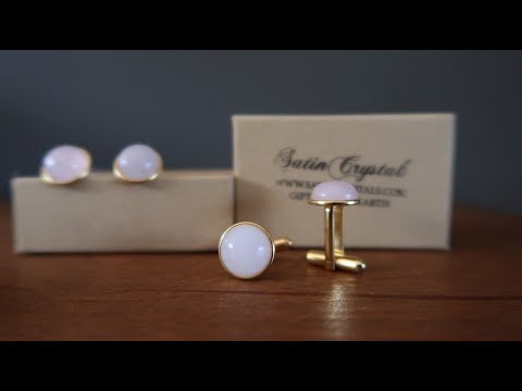vdieo featuring rose quartz cufflinks