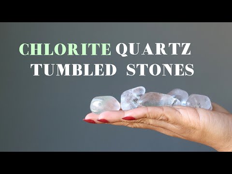 video on chlorite clear quartz tumbled stones