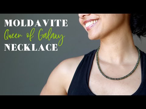 video on moldavite faceted necklace
