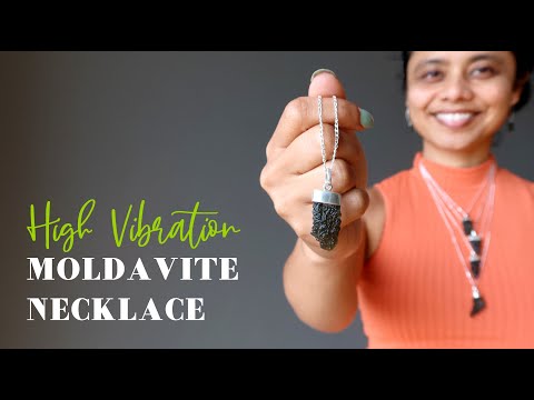 video on moldavite raw necklace
