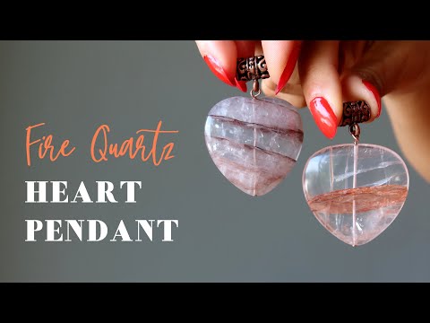 fire quartz heart pendant video